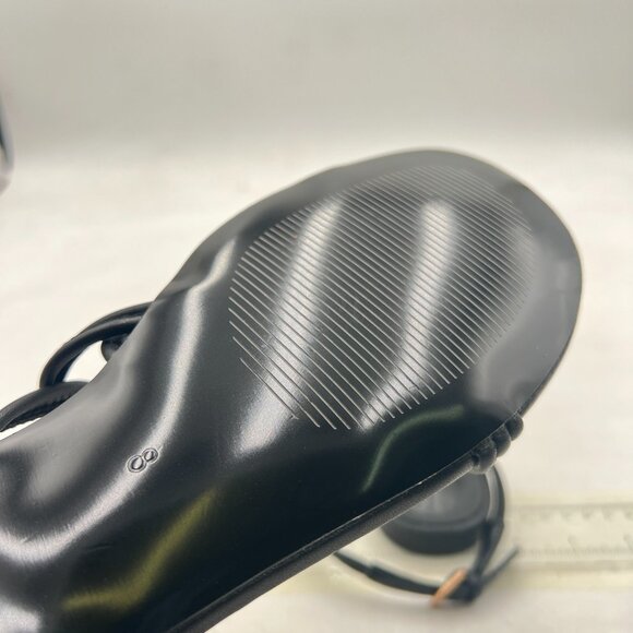 miss left Black Beaded Flat Sandals for Women Ankle Strap Open Toe Slide Sandals - Picture 6 of 8